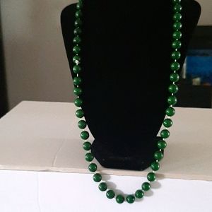 Green bead necklace
